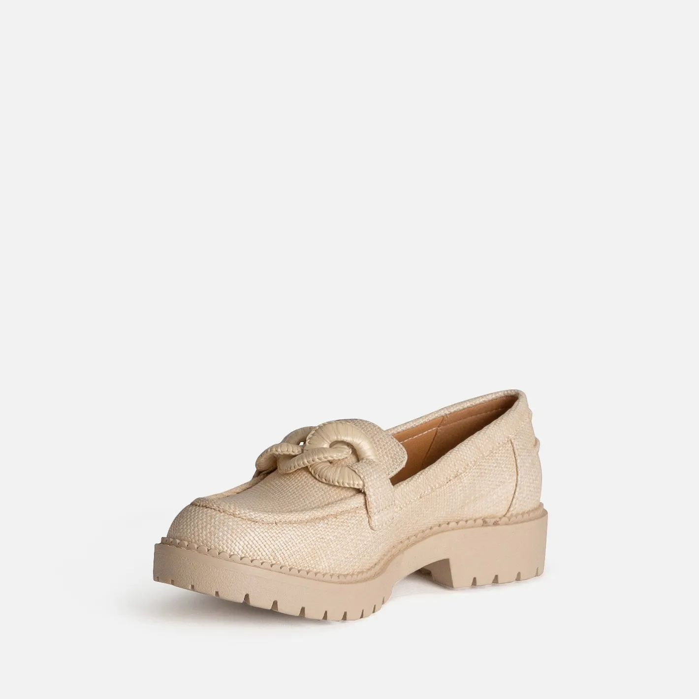 Mocassin tressage et maxi chaîne^Texto