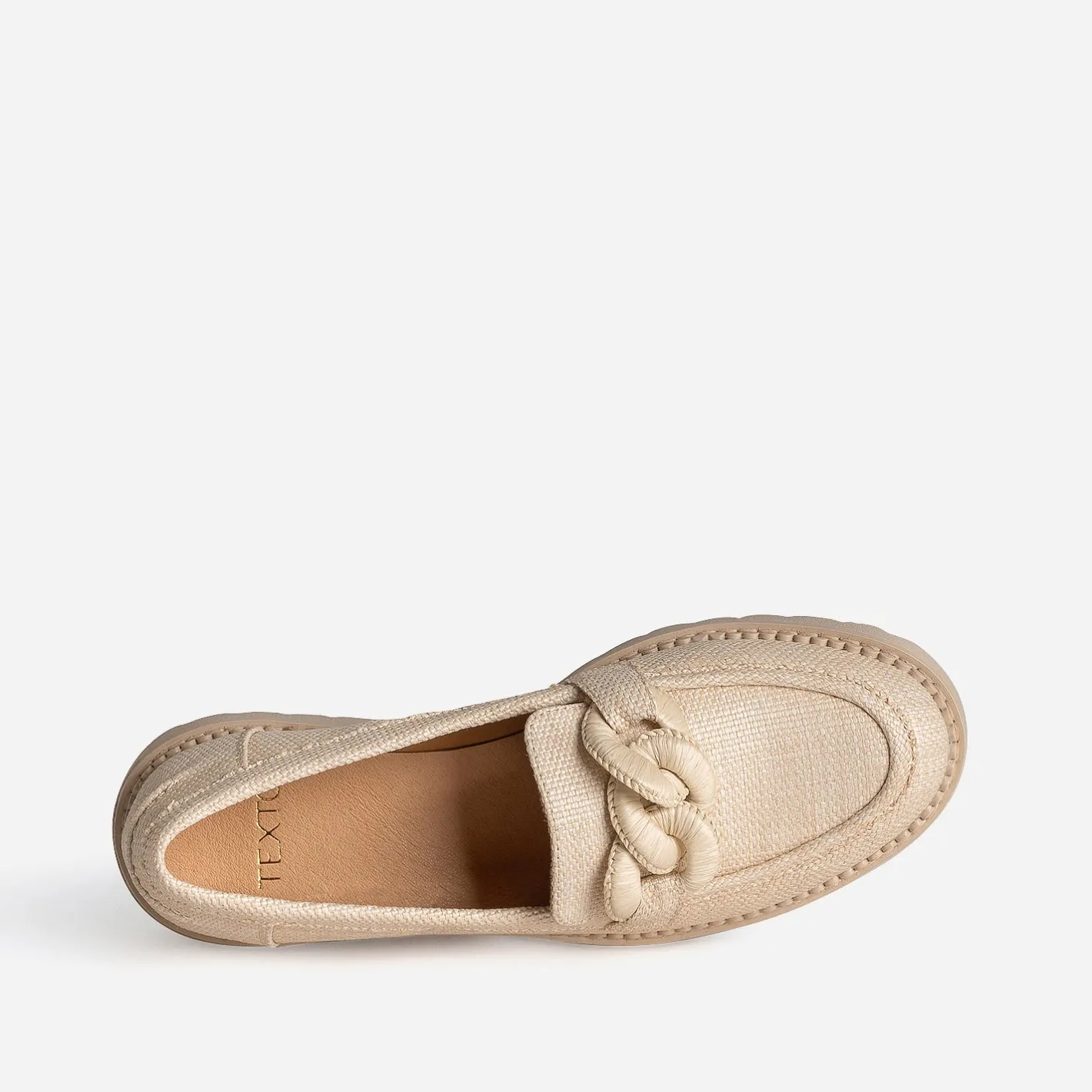 Mocassin tressage et maxi chaîne^Texto