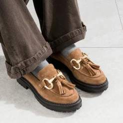 Mocassin cuir velours^Texto Sale