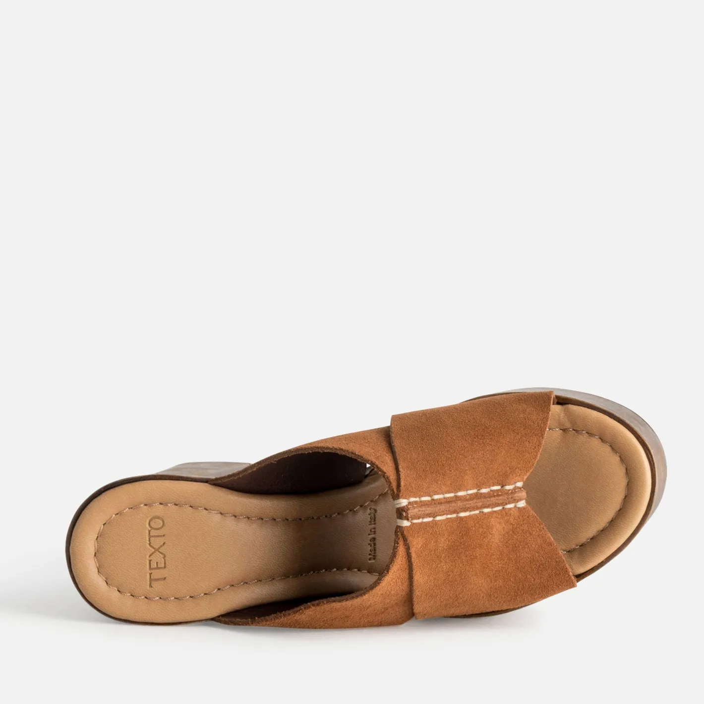 Mule à plateforme cuir velours^Texto Sale