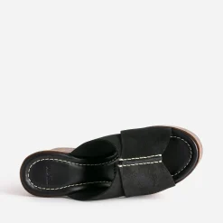 Mule à plateforme e cuir velours^Texto Hot