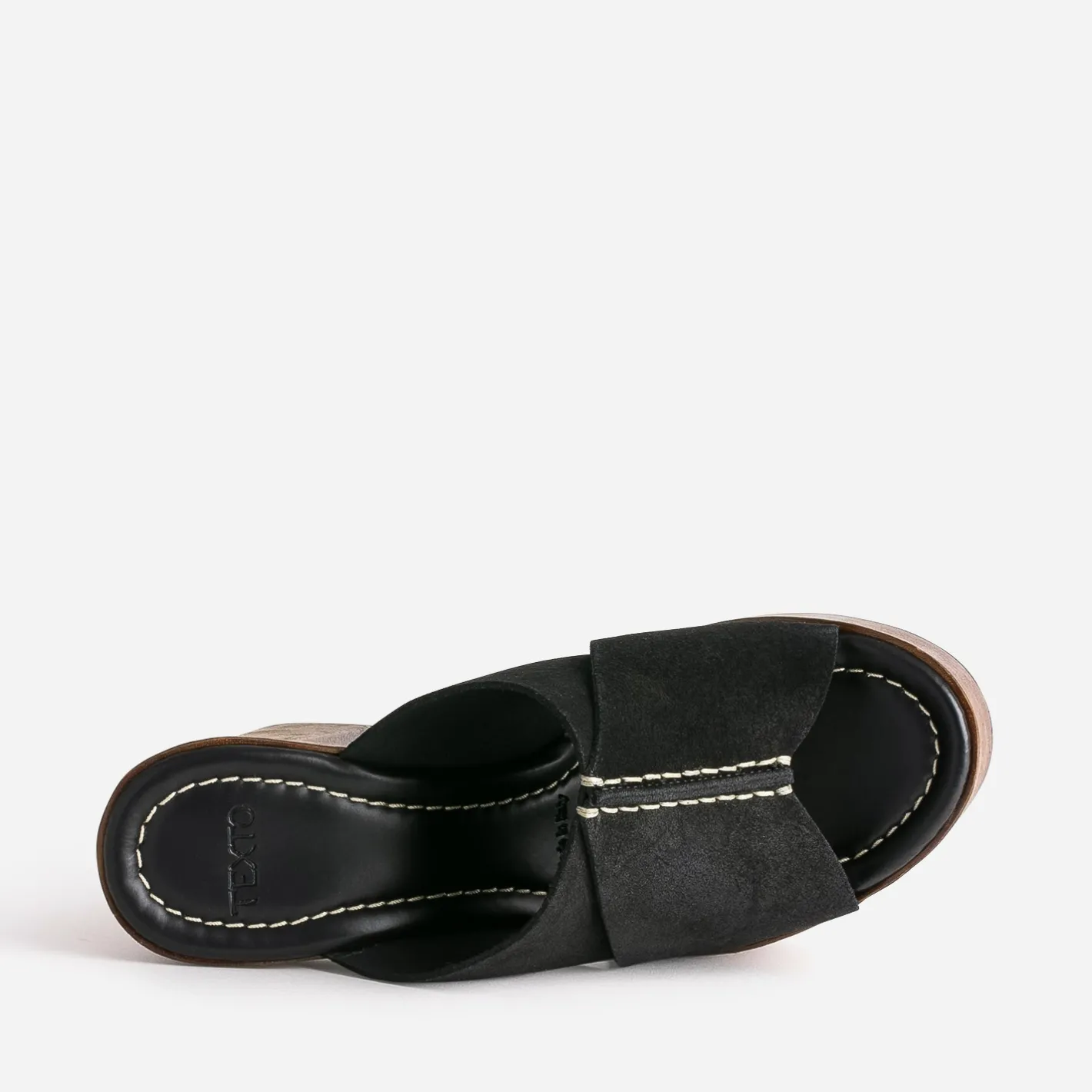 Mule à plateforme e cuir velours^Texto Hot