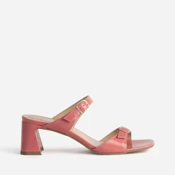 Mule à talon cuir verni double bride^Eram