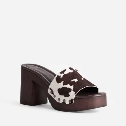 Mule à talon motif vache^Texto Best