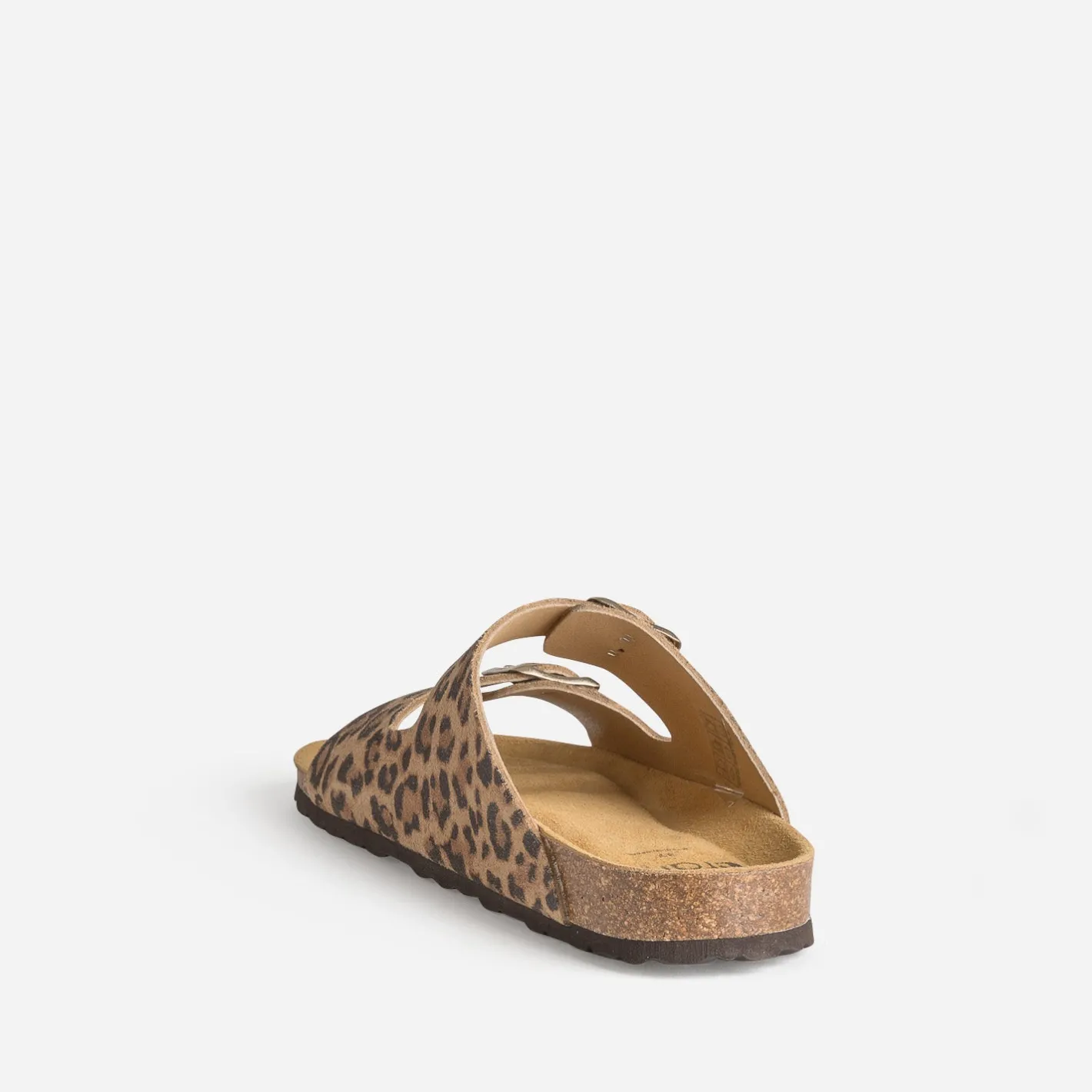 Mule anatomique beige cuir velours effet léopard^Eram Outlet