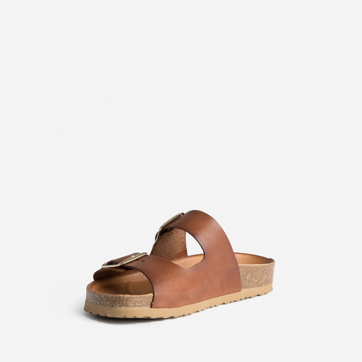 Mule anatomique marron en cuir éco-conçu^Eram Clearance