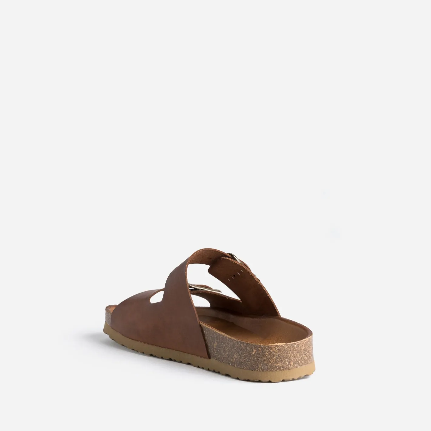 Mule anatomique marron en cuir éco-conçu^Eram Clearance