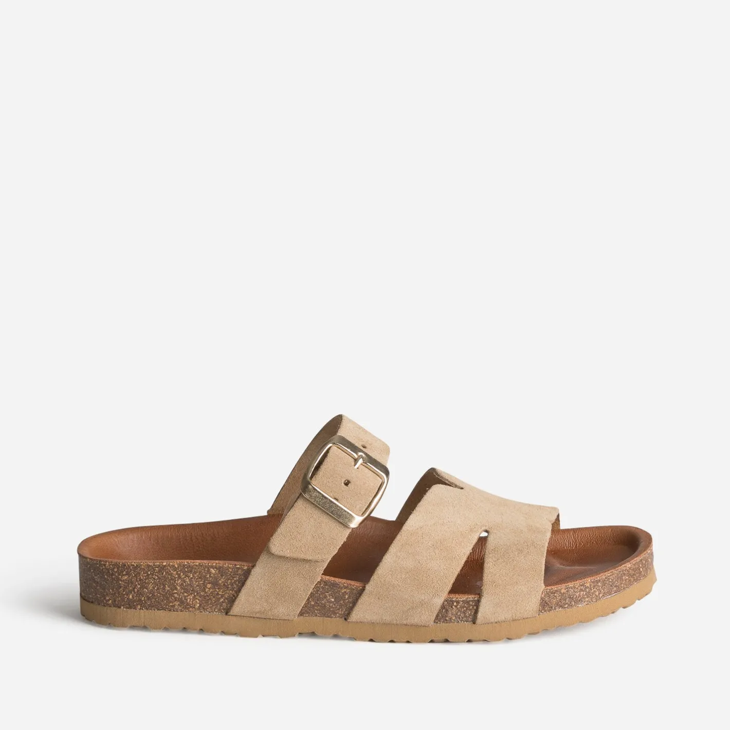 Mule cuir velours double bride^Eram Discount