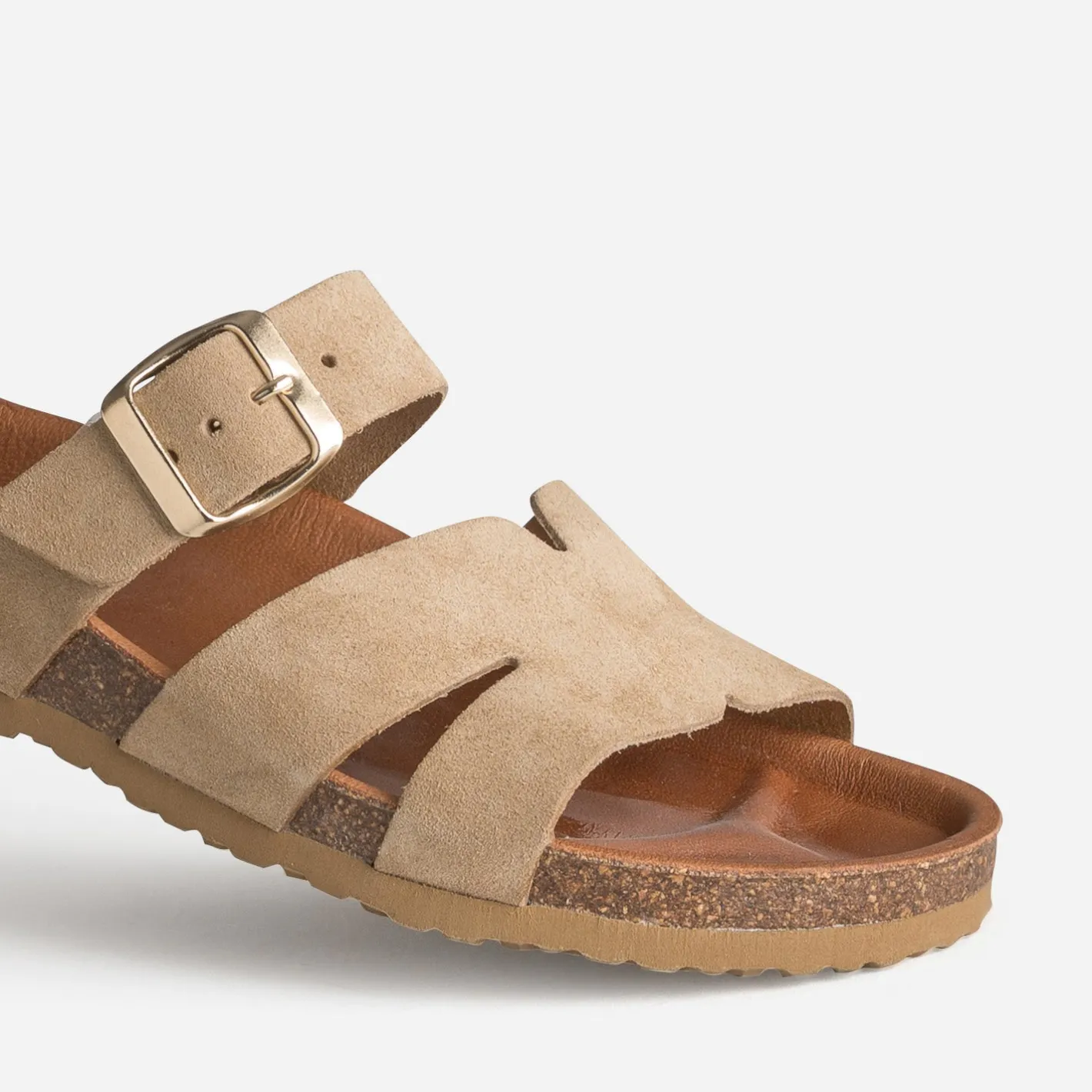 Mule cuir velours double bride^Eram Discount