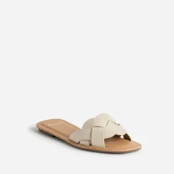 Mule beige larges brides tressées^Eram Discount