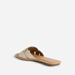 Mule beige larges brides tressées^Eram Discount