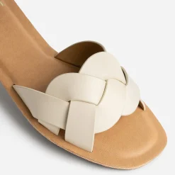 Mule beige larges brides tressées^Eram Discount