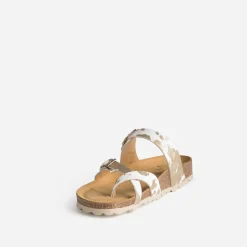 Mule blanche cuir effet poulain motif vache^Eram New
