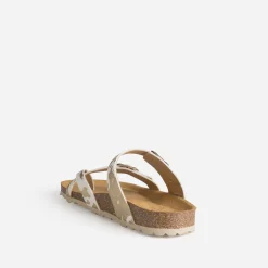 Mule blanche cuir effet poulain motif vache^Eram New
