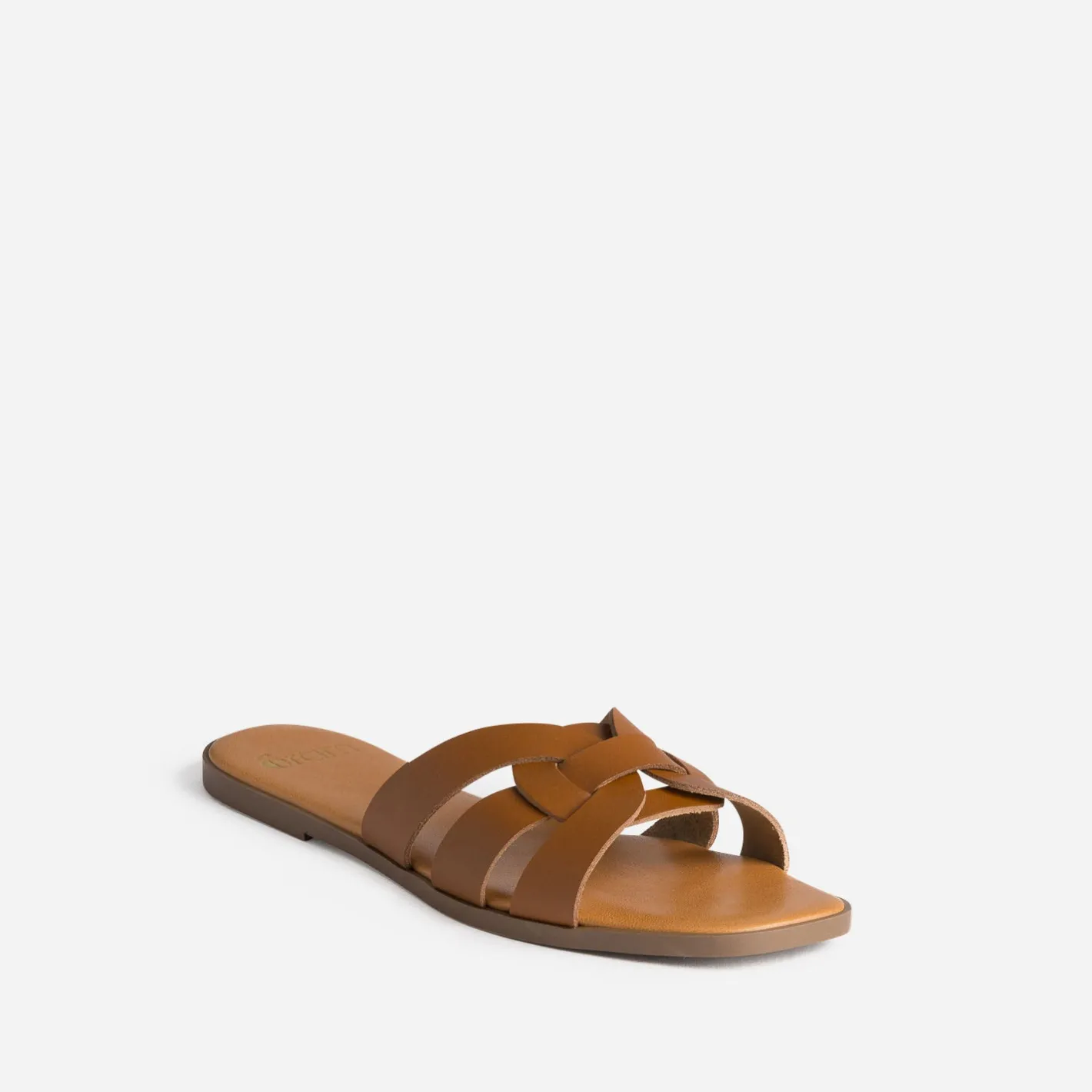 Mule camel cuir brides tressées^Eram New