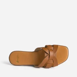 Mule camel cuir brides tressées^Eram New
