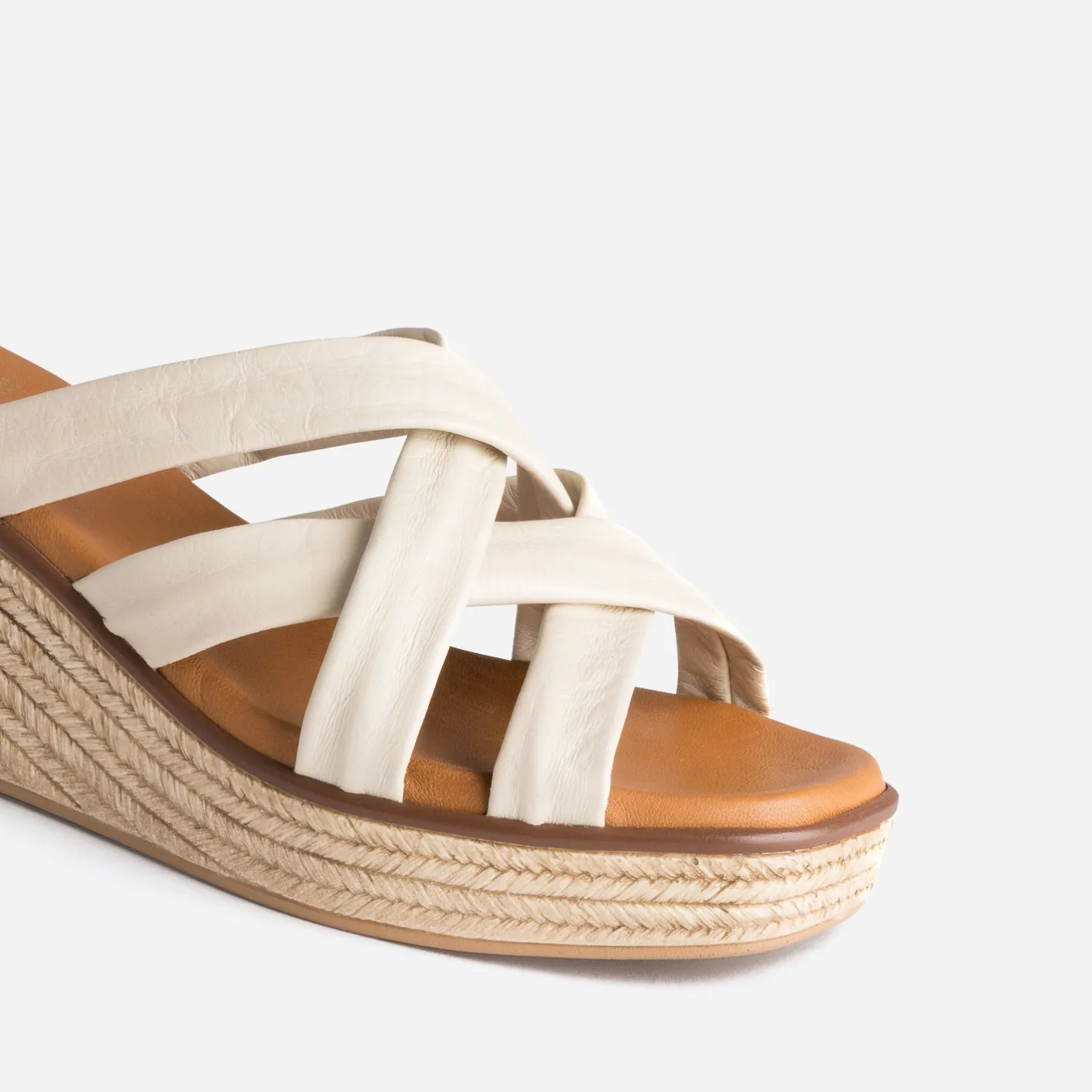 Mule compensée éco-conçue en cuir souple^Eram Sale