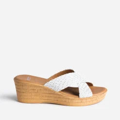Mule compensée he à brides tressées argent^Eram Outlet