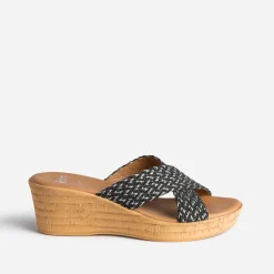 Mule compensée e à brides tressées argent^Eram Online
