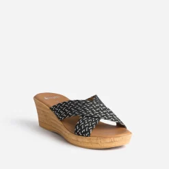 Mule compensée e à brides tressées argent^Eram Online