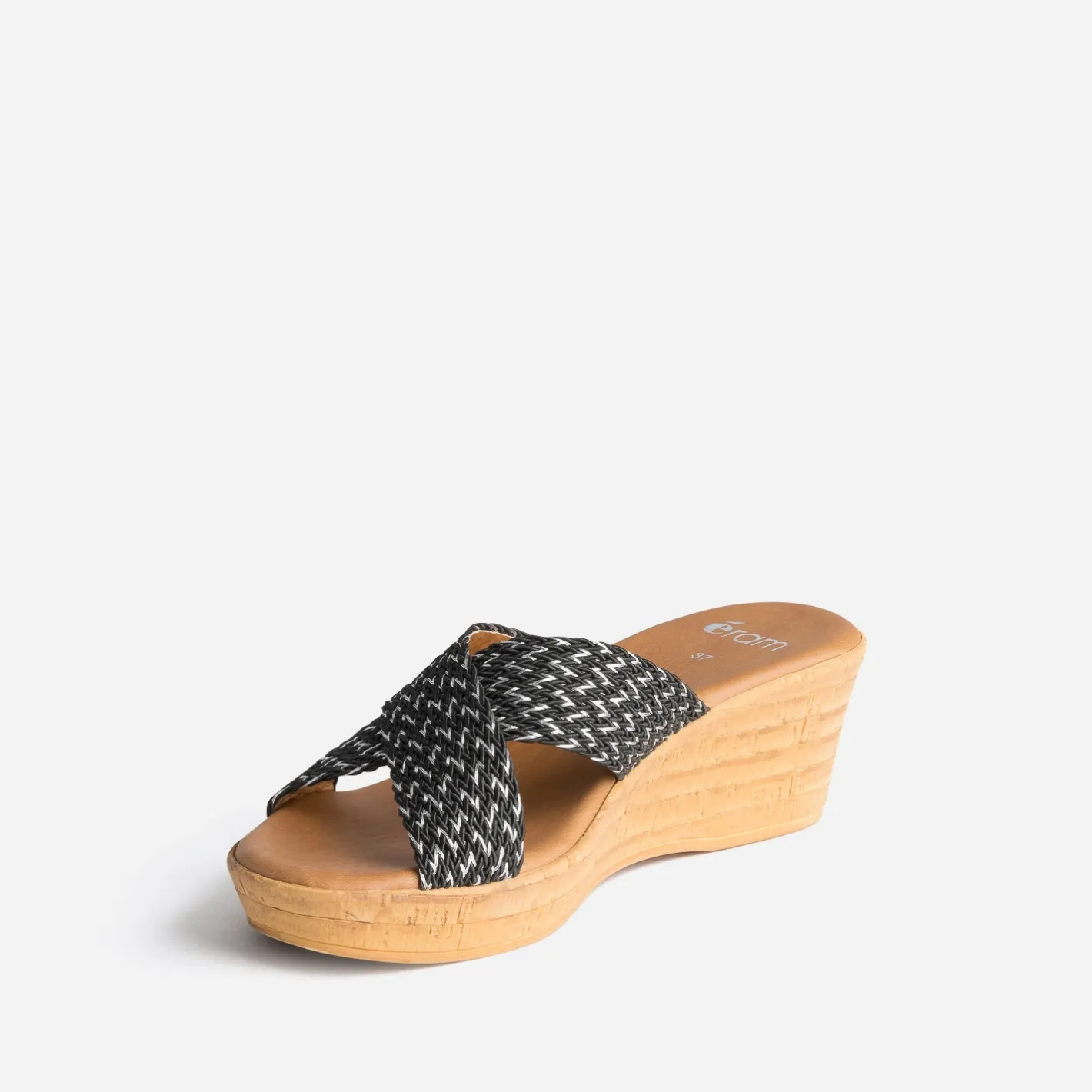 Mule compensée e à brides tressées argent^Eram Online