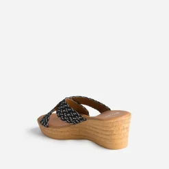 Mule compensée e à brides tressées argent^Eram Online