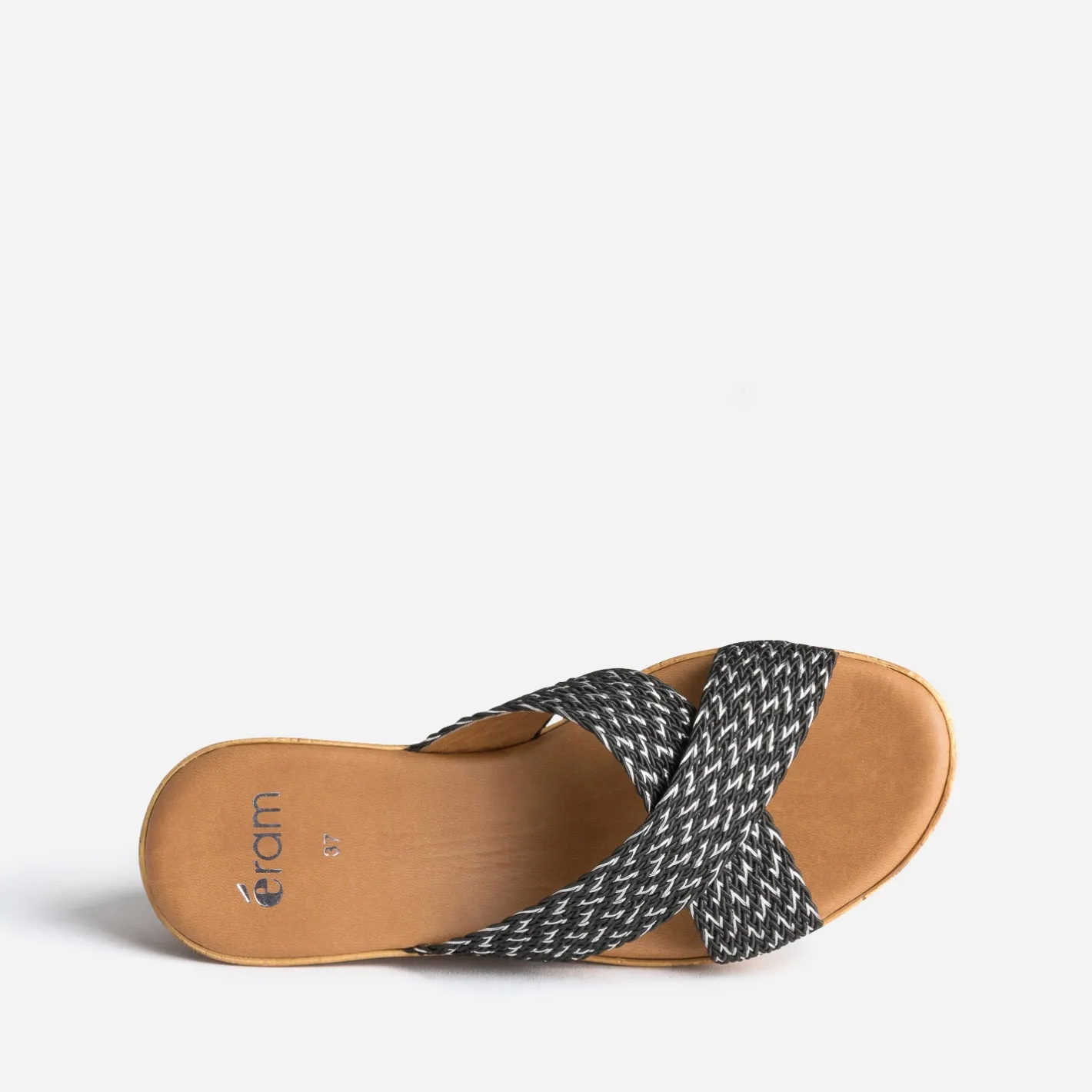 Mule compensée e à brides tressées argent^Eram Online