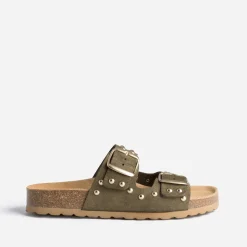 Mule TEXTO anatomique en cuir velours éco-conçu à clous^Eram Sale