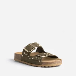 Mule TEXTO anatomique en cuir velours éco-conçu à clous^Eram Sale