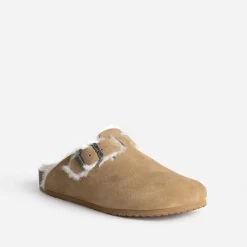 Mule cuir velours fourré^Texto Outlet