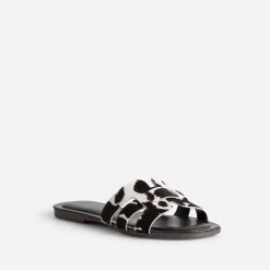Mule cuir motif vache^Texto