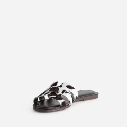 Mule cuir motif vache^Texto