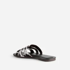 Mule cuir motif vache^Texto