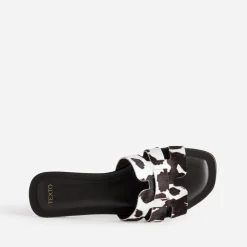 Mule cuir motif vache^Texto