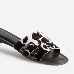 Mule cuir motif vache^Texto
