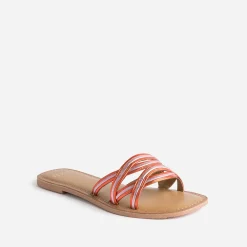 Mule orange et parme cuir métallisé^Texto Hot