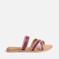 Mule prune en cuir^Texto Discount