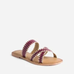 Mule prune en cuir^Texto Discount