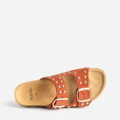 Mule terracotta cuir éco-conçu^Texto