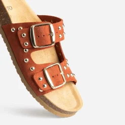 Mule terracotta cuir éco-conçu^Texto