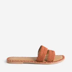 Mule terracotta cuir tressé^Texto New