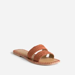 Mule terracotta cuir tressé^Texto New