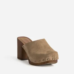 Mule-sabot cuir velours^Texto Outlet