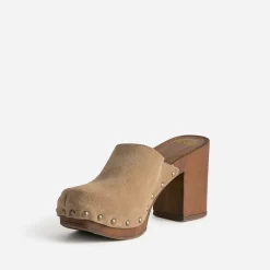 Mule-sabot cuir velours^Texto Outlet