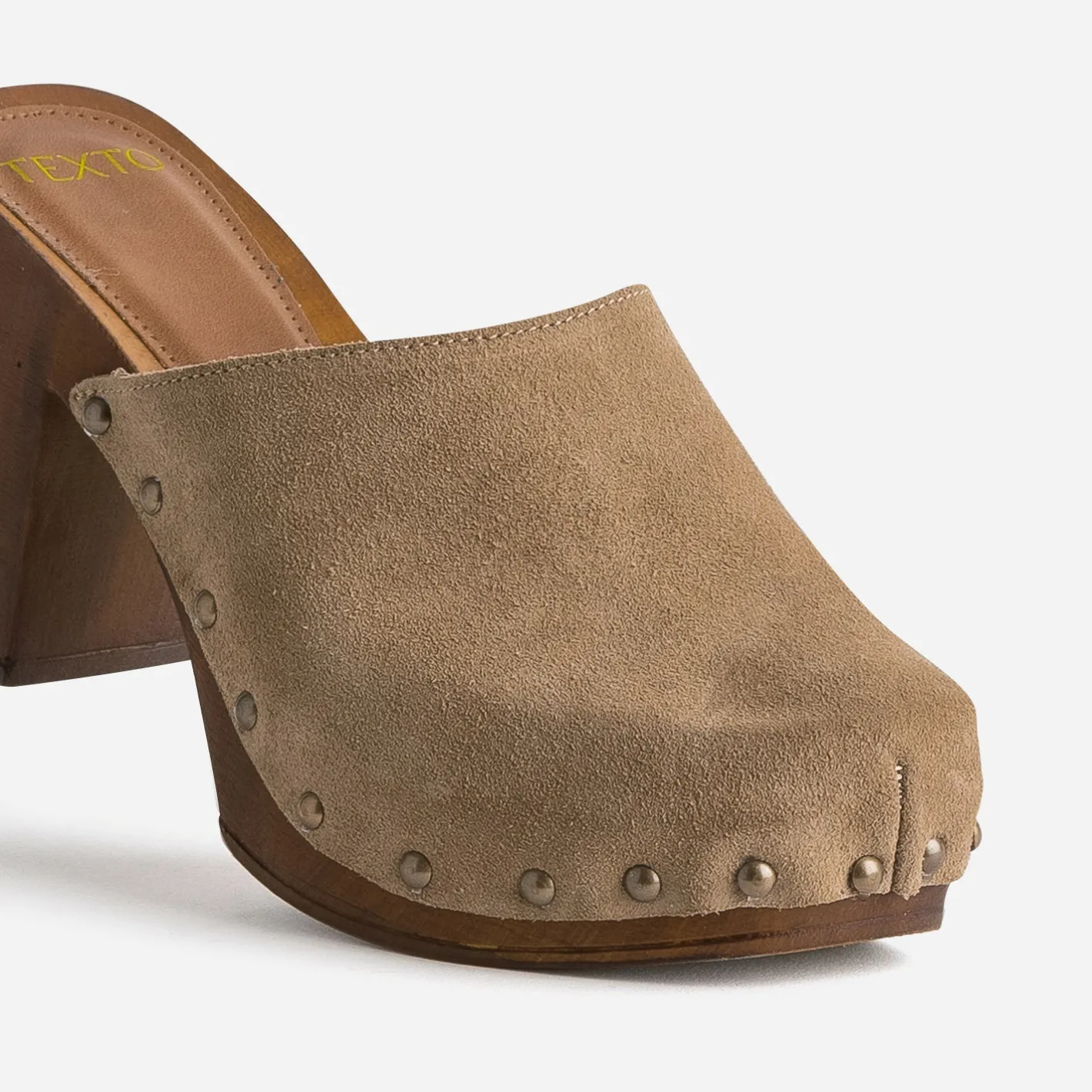 Mule-sabot cuir velours^Texto Outlet