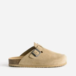 Mule-sabot en cuir velours^Texto Outlet