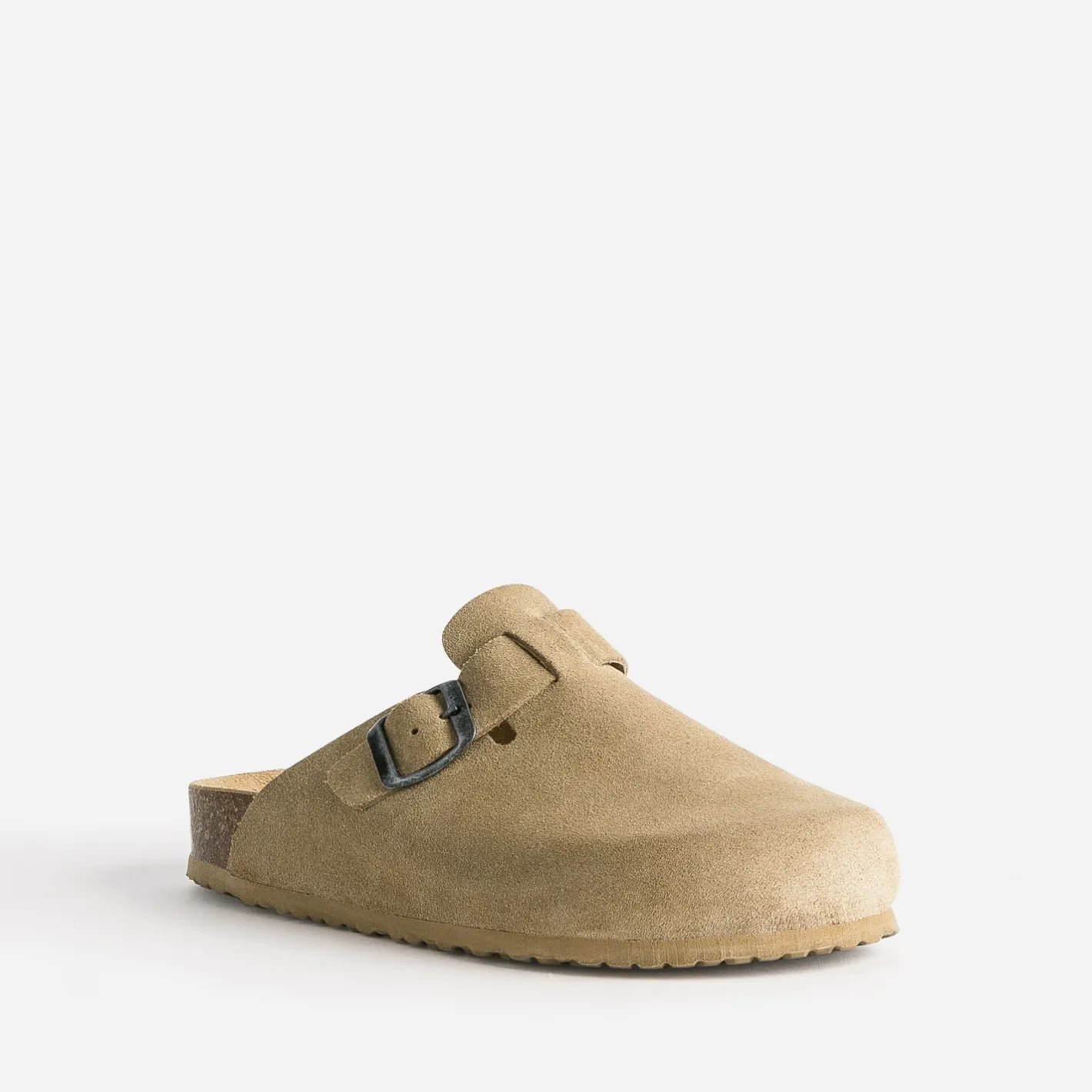 Mule-sabot en cuir velours^Texto Outlet