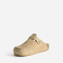 Mule-sabot en cuir velours^Texto Outlet