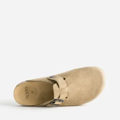 Mule-sabot en cuir velours^Texto Outlet