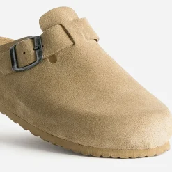 Mule-sabot en cuir velours^Texto Outlet